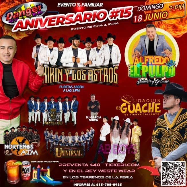 Event - ANIVERSARIO DANGER NASHVILLE TN - nashville, Tennessee - June 18, 2023 | concert tickets
