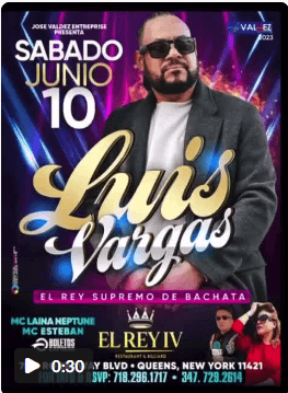 Event - LUIS VARGAS EN VIVO ! QUEENS NEW YORK - Queens, New York - June 10, 2023 | concert tickets