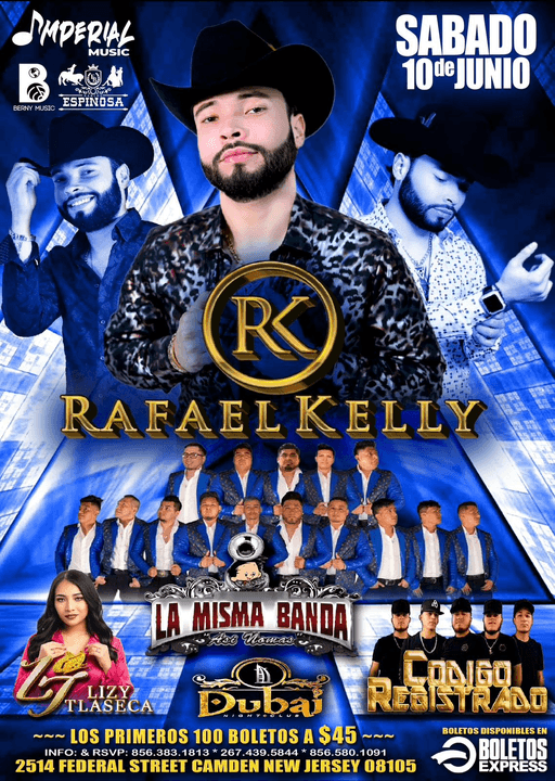 Event - RAFAEL KELLY EN VIVO ! CAMDEN NEW JERSEY - Camden, New Jersey - June 10, 2023 | concert tickets