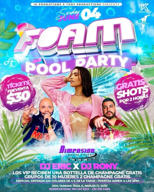 Event - Foam Party Inicio del Verano - Naples, Florida - 4 de junio de 2023 | concert tickets