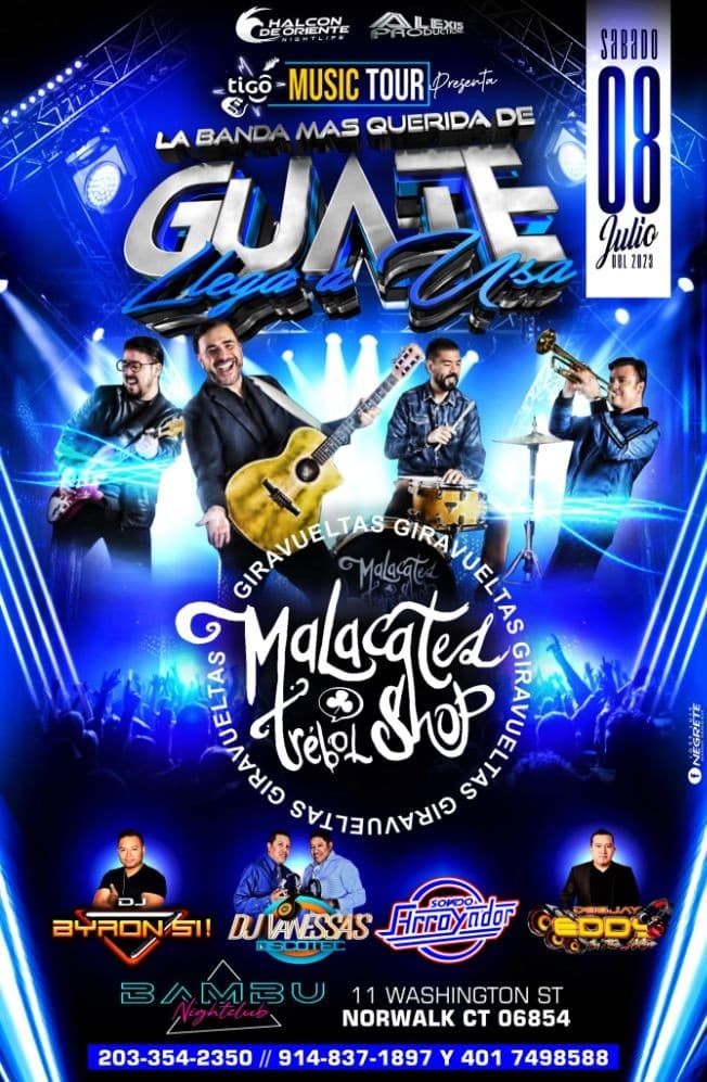 Event - MALACATES TREBOL SHOP GIRASVUELTAS CT USA - Norwalk, Connecticut - July 8, 2023 | concert tickets