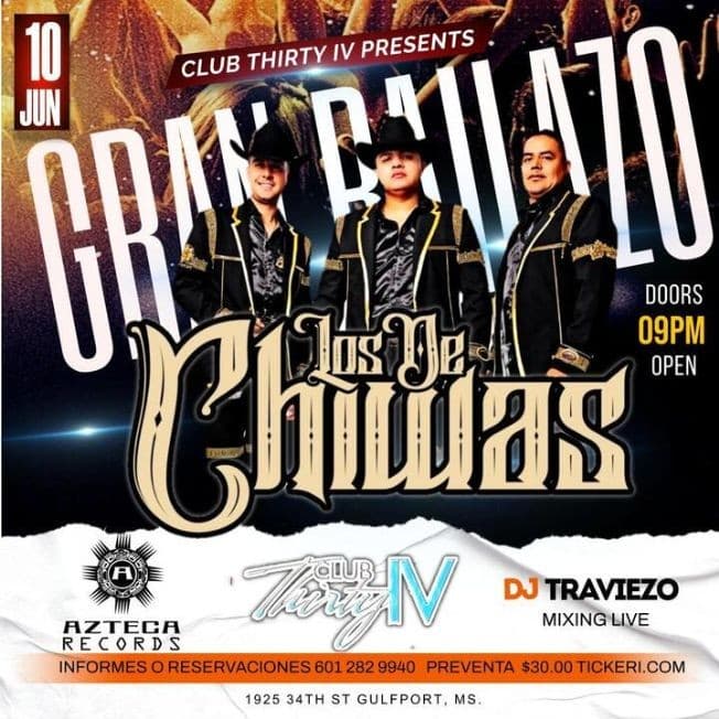 Event - LOS DE CHIWAS EN CONCIERTO ! GULFPORT MISSISSIPPI - Gulfport, Mississippi - June 10, 2023 | concert tickets