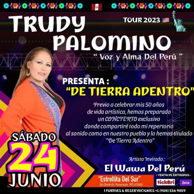 Event - TRUDY PALOMINO “De Tierra Adentro” PATERSON - NJ - Paterson, New Jersey - June 24, 2023 | concert tickets