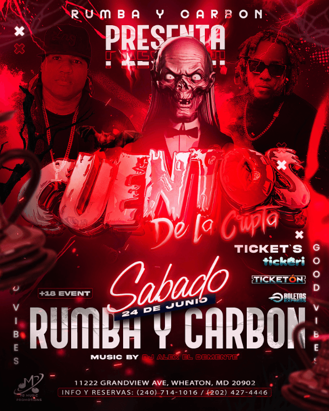 Event - Rumba y Carbón y El Chombo presentan: Los Cuentos de La Cripta - Wheaton-Glenmont, Maryland - June 24, 2023 | concert tickets