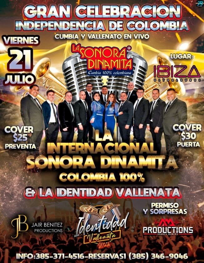 Event - INDEPENDENCIA DE COLOMBIA - Salt Lake City, Utah - July 21, 2023 | concert tickets