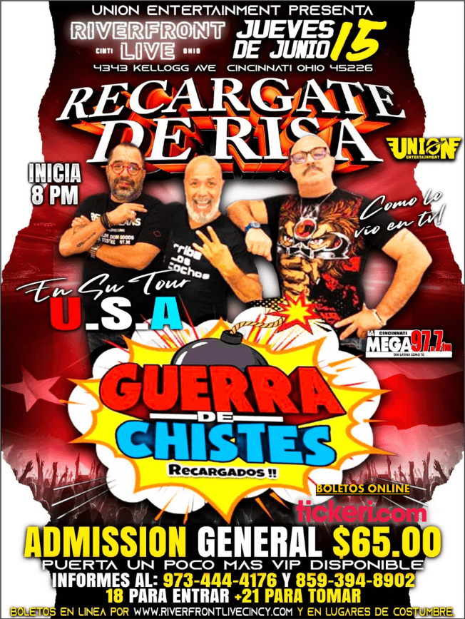 Event - GUERRA DE CHISTES " RECARGADOS"  EN SU TOUR USA  2023 - CINN OHIO - Cincinnati, Ohio - June 15, 2023 | concert tickets