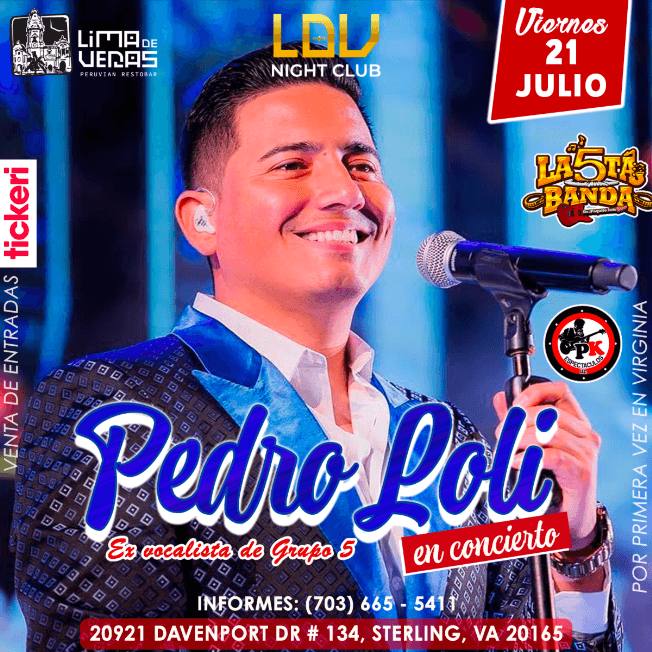 Event - PEDRO LOLI en un CONCIERTO PRIVADO en VIRGINIA - Sterling, Virginia - June 23, 2023 | concert tickets
