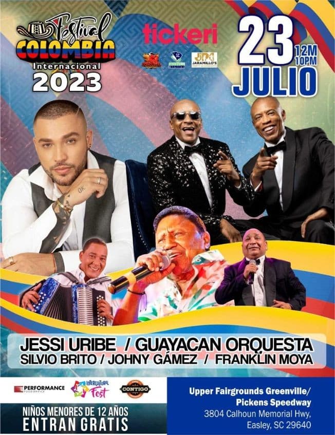 Event - FESTIVAL COLOMBIA INTERNATIONAL 2023-INTERNATIONAL COLOMBIAN FESTIVAL 2023 - Easley, South Carolina - July 23, 2023 | concert tickets
