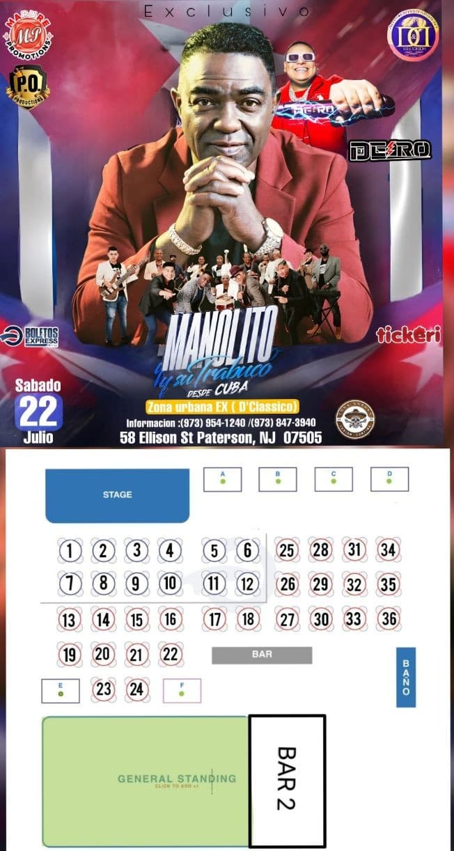 Event - MANOLITO Y SU TRABUCO EN NEW JERSEY - Paterson, New Jersey - July 22, 2023 | concert tickets