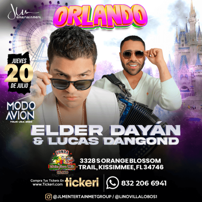 Event - ELDER DAYÁN DÍAZ, LUCAS DANGOND ¡EN VIVO! - KISSIMMEE, FLORIDA. TOUR USA 2023 - Kissimmee, Florida - July 20, 2023 | concert tickets