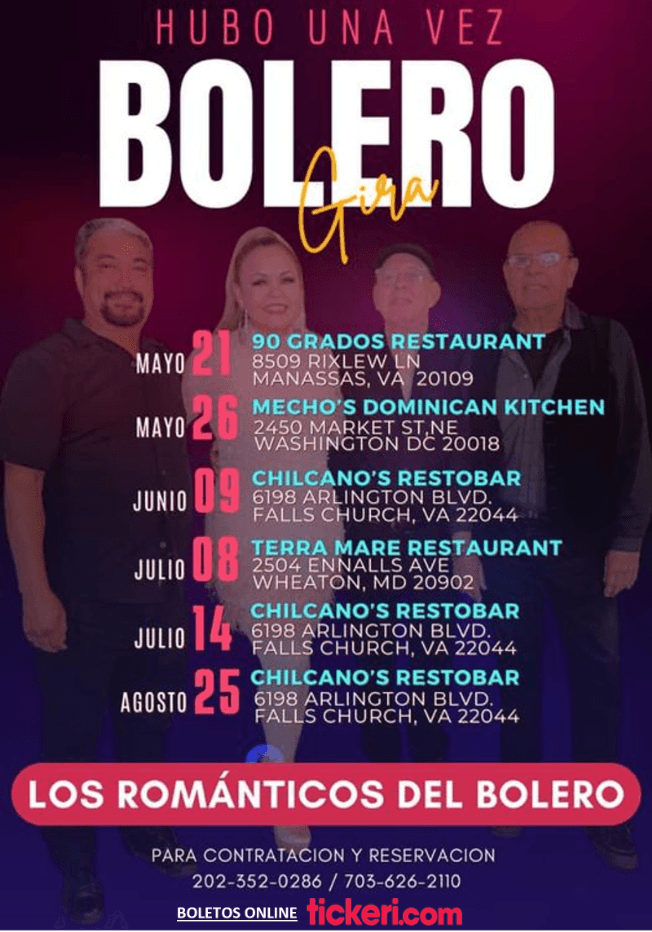 Event - HUBO UNA VEZ - BOLERO GIRA -LOS ROMANTICOS DEL BOLERO- MARTIKA CON K  - FALLS CHURCH VIRGINIA - Falls Church, Virginia - August 25, 2023 | concert tickets
