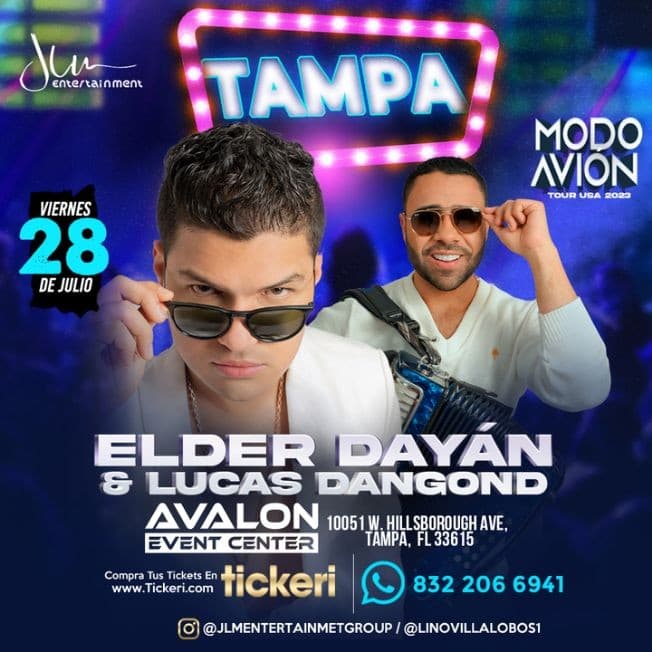 Event - ELDER DAYÁN DÍAZ, LUCAS DANGOND ¡EN VIVO! - TAMPA, FLORIDA - TOUR USA 2023 - Tampa, Florida - July 28, 2023 | concert tickets