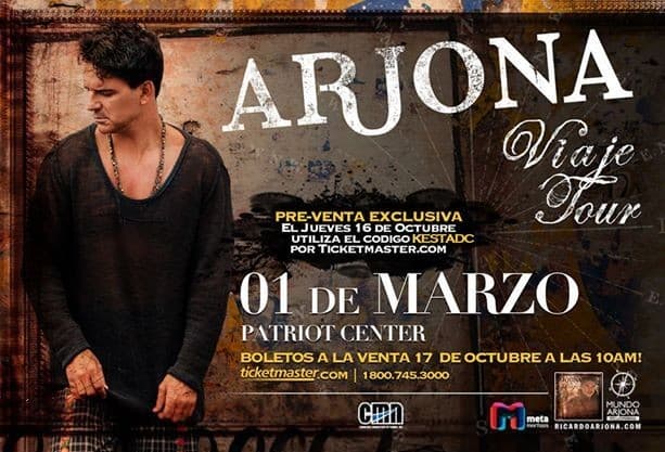 Event - Ricardo Arjona en DC. - Fairfax, Virginia - March 1, 2015 | concert tickets
