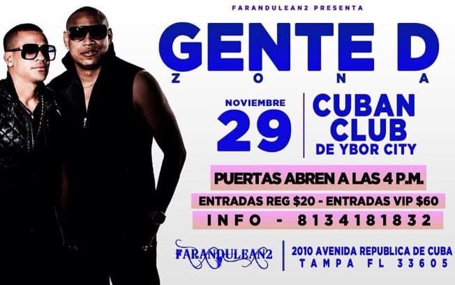 Event - Gente de Zona en Tampa, Florida - Tampa, Florida - 29 de noviembre de 2014 | concert tickets
