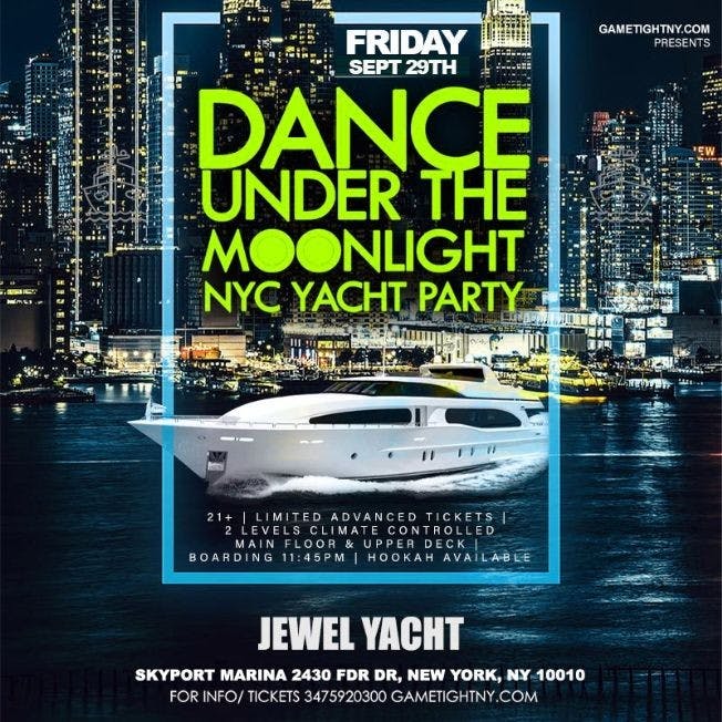 Event - Dance under the Moonlight Jewel Yacht NYC Party Friday Midnight Cruise 2023