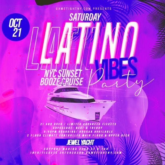Event - Latin Vibes NYC Jewel Yacht Sunset Cruise Party Skyport Marina 2023
