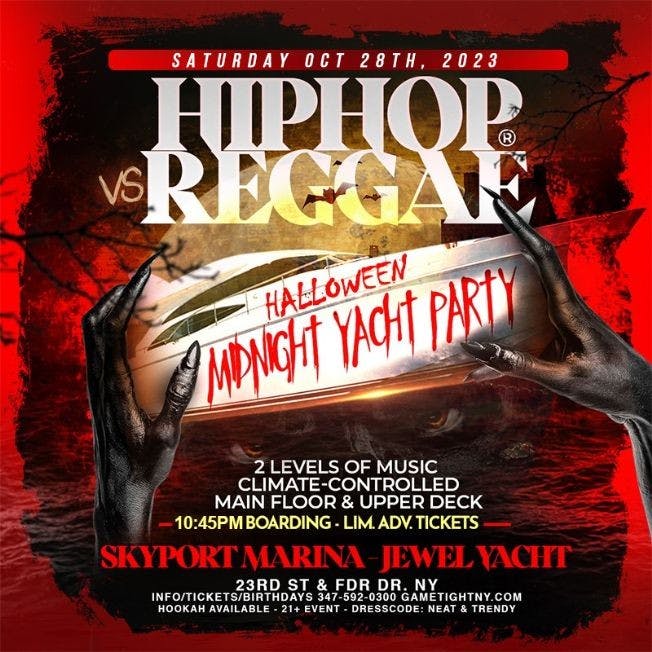 Event - Hip Hop vs Reggae® NYC Halloween Saturday Midnight Jewel Yacht 2023